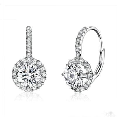 China Wholesales FASHIONABLE Crystal Group 925 Sterling silver huggie earrings stamped for for women girls huggie for sale