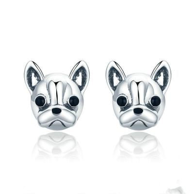 China Wholesale FASHIONABLE Sterling Silver Cute Dog Animal Jewelry 925 Silver Stud Earring For Women Girls for sale