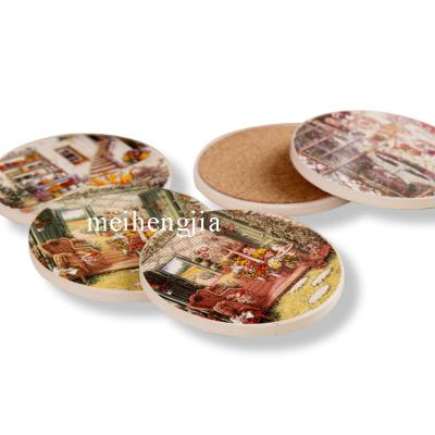 China China Supplier Sustainable Professional Handmade Natural Stone Tile Ceramic Absorbent Coaster for sale