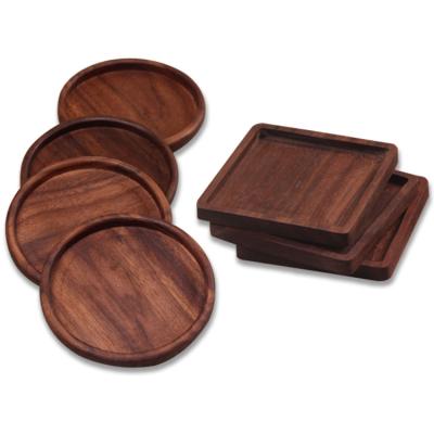 China Viable New Arrive Promotion Gift Pine Wood Round Shape Brand Hollow Coaster for sale