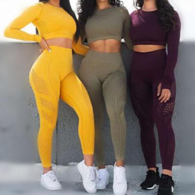 China Hot Selling Breathable Women Yoga Suit Sport Wear Active Wear Set 2 Pieces Women Sports Gym Yoga Sets Fitness Women for sale