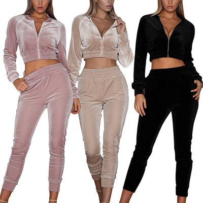 China Breathable Plus Size Women Two Piece Yoga Set Long Sleeve Yoga Gaiters Gym Sport Active Wear Sportswear Sets for sale