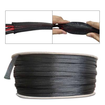 China Vehicles & Toys Remote Control Tube Nylon Mesh 3mm to 100mm Braid Sleep PET Stretch Wire Spiral Wrapping Black Insulated Expandable Cable Sleeve Nylon Mesh for sale