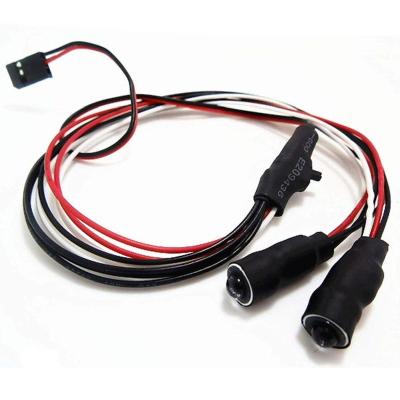 China Vehicles & Remote Control Toys Racing Angel Eyes LED Light Cable 2pcs White + Red For Rc Tamiya 1/10 Car for sale