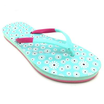 China 2019 Wholesale Economic Prices Women Durable EVA Foam Beach Printing Lady Flip Flop Slipper for sale