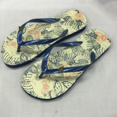 China Fashion\comfortable design\goods 2017 new cheap wholesale butterfly $1 dollar children's shoes printing girl's rubber flip flops for sale