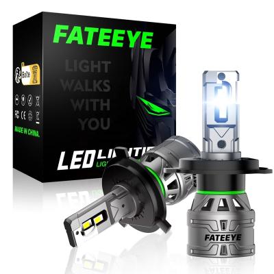 China Custom high brightness FATEEYE F4 13000lumen H4 fanless white auto headlight led auto headlights high low bulb car beam lighting systems for sale