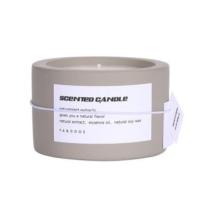 China Eco-friendly Concrete Candle Jar Nordic Wind Cement Cup Scented Candles Smokeless Handmade Soy Wax Scented Candles for sale