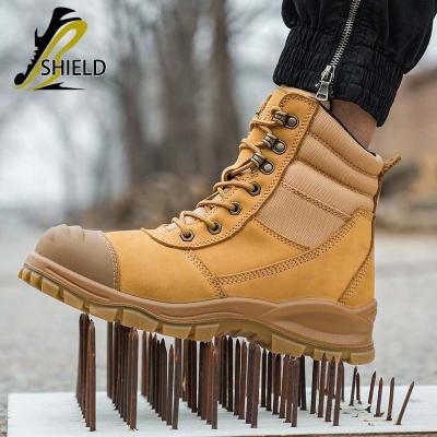 China Steel Toe SHIELD Industrial Construction Leather Boot Certified OEM Wholesale Manufacturer Safety Work Shoes for Worker Men with Steel Toe for sale