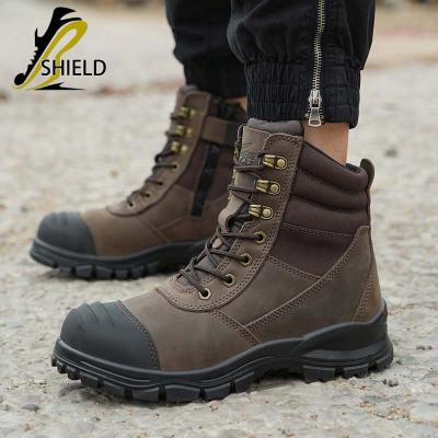 China Steel Toe SHIELD Industrial Work men's Safety Boots Steel Toe Stab Proof Fireproof Men Safety Shoes for worker for sale