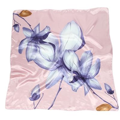 China Square Designer Scarf Styles Big Lotus Scarves Custom 100 Square Silk Scarf Women for sale