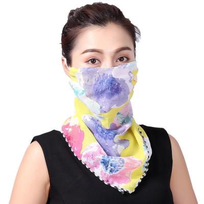 China Wholesale Summer Outdoor Ultraviolet Thin Face Mask Scarf Sunshade Silk Recycling Silk Guard Short for sale