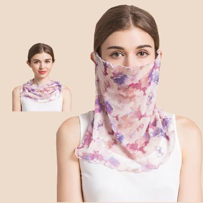 China Breathable Warm Head Scarf Sun Face Scarf Ice Ice Bicycle Bandana Headscarf Protective Half Head Scarf UV Thin Short Silk Face Scarf for sale