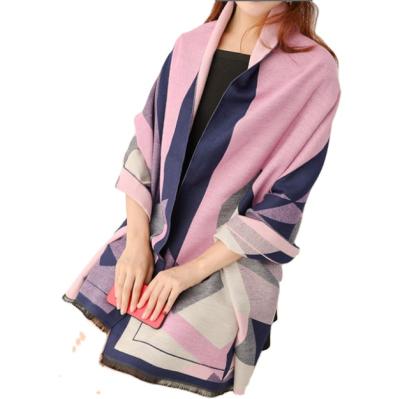 China Verified Copy Cashmere Warm Thick Covering High Quality Fashionable Poncho Cape Scarf Pashmina Cashmere Plaid Shawl Winter Stoles HotSale Long for sale