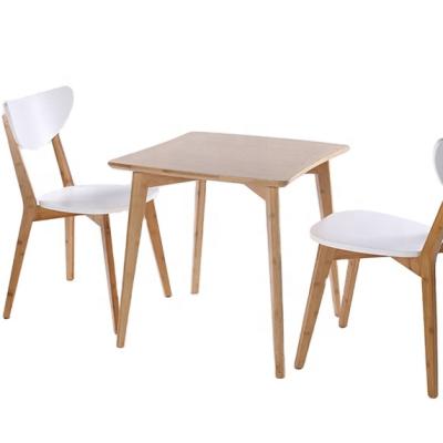 China Eco-friendly modern bamboo table and chair furniture sets dining set chair natural garden bamboo chair for sale