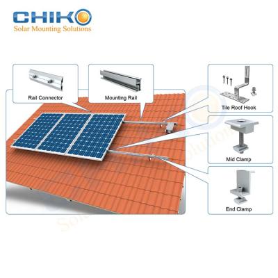 China Tilt-in Nut Easy Install Solar Roof Racks Aluminum Clay For Tile Roof Rack PV Solar Panel for sale