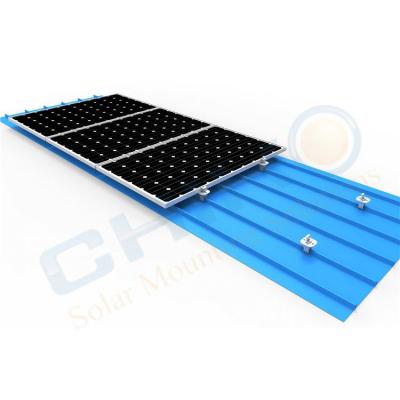 China Solar Tile Roof & tin roof factory outlets trapezoid metal roofing UL standard rooftop solar structure without track for sale