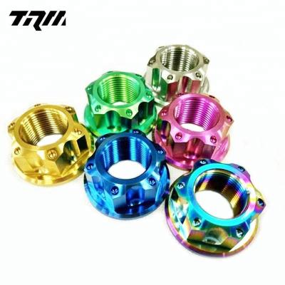 China Low Density Colorful Titanium Flange Nut For GR5 Rear Axle Motorbike for sale