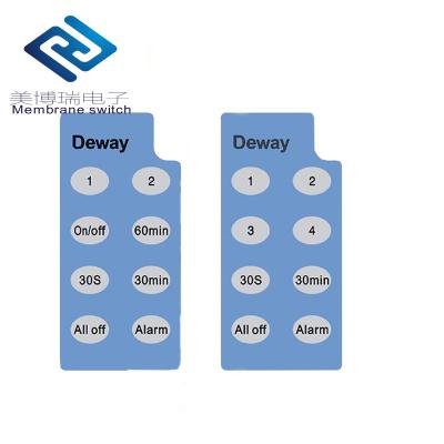 China Adhesive Waterproof Custom Printing PET Membrane Switch Touch Screen Keypad Graphic Overlays for sale