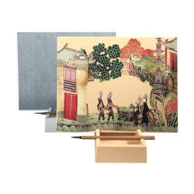 China Zen Water Drawing Board Recycled Writing Painting Practice Calligraphy With Water Customized By Colorful Bamboo Brush And Stand Artist Pattern for sale