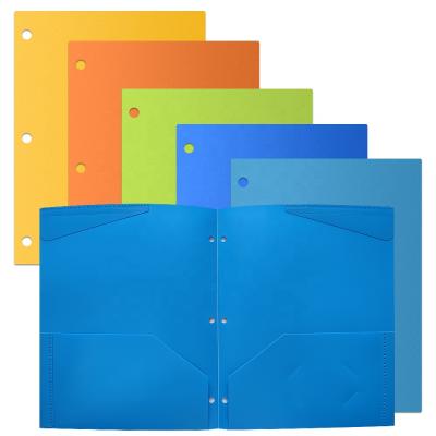 China Heavy Duty Plastic Paper/PVC/PP Document File Folder Assorted Colors Presentation Folder Customized Size PP Two Pocket Folder for sale