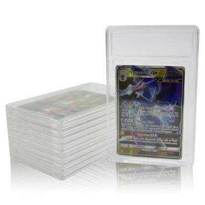 China Fashion Transparent Top Loader Acrylic Card Holder For Soccer Basketball Sports Card Sleeves for sale