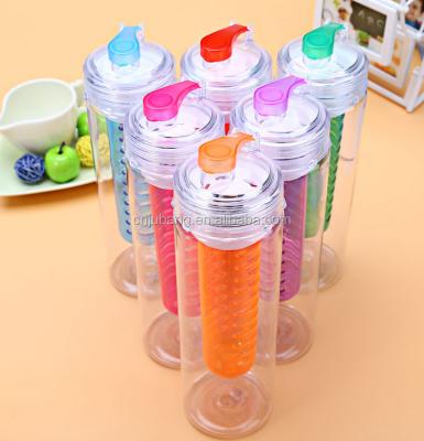 China Viable Wholesale Plastic Bottle Water Bottle Fruit Infuser Plastic Water Bottle/Fruit Infuser Plastic Water Bottle for sale