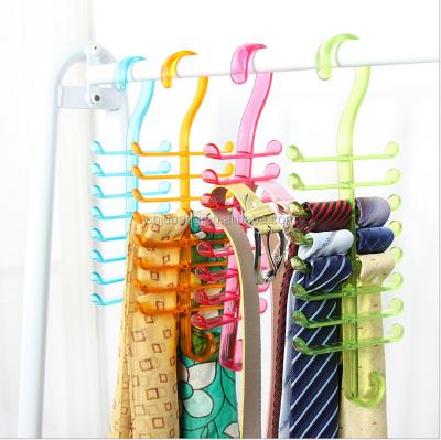 China eco-friendly material colorful plastic tie belt hanger/scarf hanger/plastic tie holder for sale