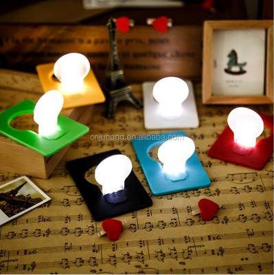 China Promotion creative mini pocket led card light/credit card bulb shaped led light/credit card led light for sale