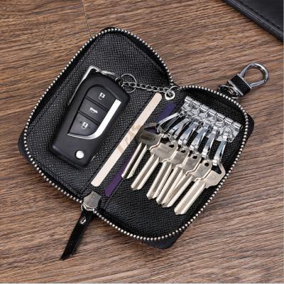 China Wholesale High Quality Car Key Case Leather Functional Bag / Coin Leather Zippered Key Bag for sale