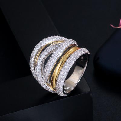 China Wholesale TRENDY Hip Hop 14k Gold Plated Iced Out Color Rainbow Cubic Zircon Pave Diamond Gemstone Adjustable Open Band Ring For Women for sale