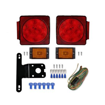 China AS+ABS+Iron Tail Brake Light 12V LED Super Bright Square Submersible Trailer Light Kit for sale