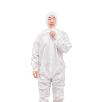 China Coverall with hood blue pp wrapped SMS COVERALL sewn WITH HOOD AND WITH BOOTS for sale