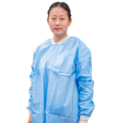 China Adult Disposable Nonwoven Soft And Breathable PP Lab Coat / PP+PE Disposable Clothing for sale