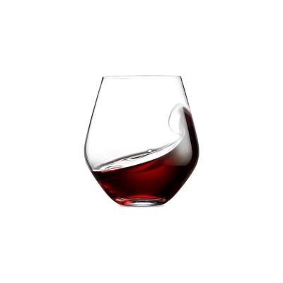 China Color Dazzling Wine Glass Custom Logo Glassware Drinking Crystal Glasses 12oz Personalized Stemless Wine Glasses For Red Wine Juice Water for sale