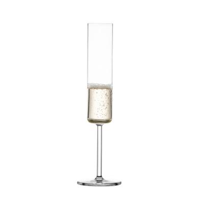 China Modern Hand Blown Tall Thin Stem Luxury Crystal Cylinder Champagne Coupe Glasses for Wedding Party Birthday for sale