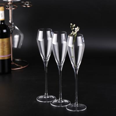 China Crystal Flutes 230ml Elegant Handmade White Wine Glass Wholesale Tulip Champagne Glasses Flute for sale