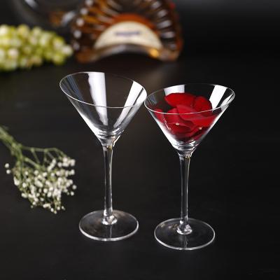 China Crystal Cocktail Glasses 200ml Inverted Triangle Cocktail Glasses Wholesale Home Party Bar Mini Martini Glass Clear Mini Dessert Cups Cocktail Glasses for sale