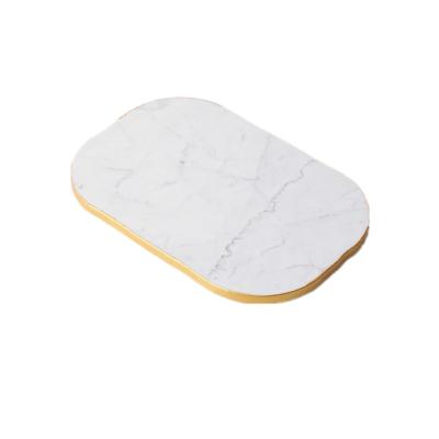 China Sustainable Home Hotel Square Marble Dish Luxury Necklace Jewelry Open Display Stand for sale