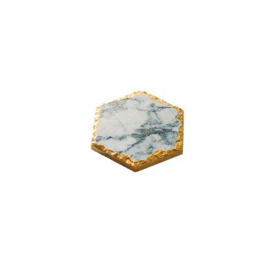 China Direct Selling Viable Natural Marble Coaster Factory Irregular White Beer Coaster for sale