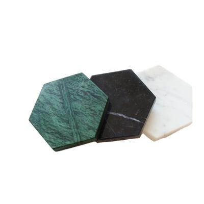 China Factory direct viable multifunctional green white black round hexagonal square natural marble coaster for sale