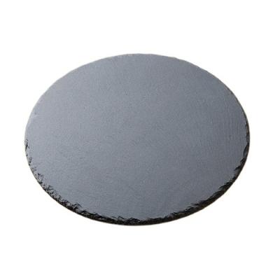 China Factory direct viable black natural slate pizza round cheese plate for sale