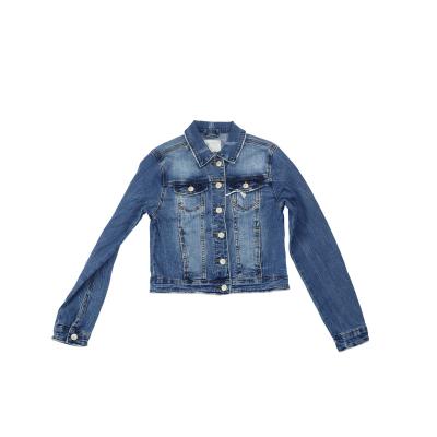 China LXY-W051 WOMEN'S WASHED DISTRESSED DENIM BASIC JACKET MI WOVEM CLOTHING breathable for sale