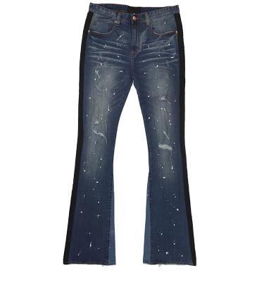 China LXY-M069 Breathable Wholesale Instant Wash Effect Wide Leg Fitted Mens Rocket Jeans for sale