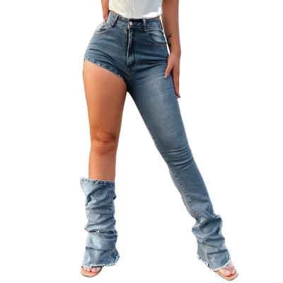 China New Design RTS-W010 Women Jeans Breathable Skinny Detachable High Waist Straight Slim Jeans Streetwear for sale