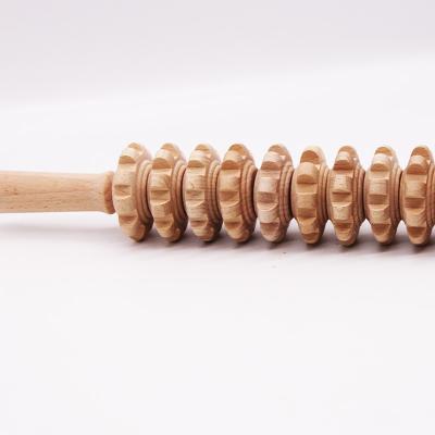 China Portable 11 Disc Body Massage Roller Wooden Stick For Muscle Relief for sale