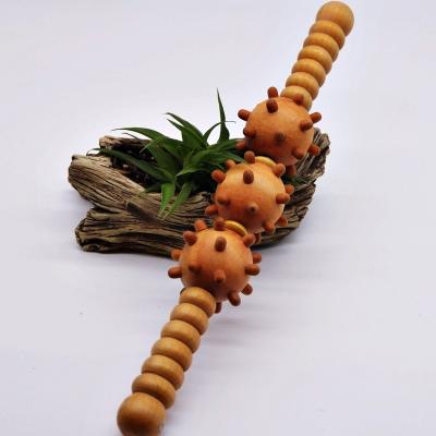 China Cellulite Portable Muscle Roller Stick Wooden Massage Roller for sale