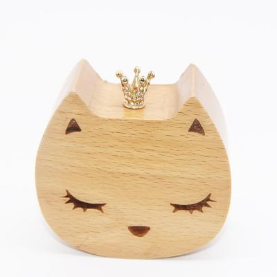 China Christmas Gift Wedding Gift Portable Creative Hand Crank Cartoon Wooden Music Box For Children for sale