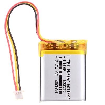 China Machine- 1.0mm Three-Wire Connector 602536 602535 600mah 3.7V Li-Polymer MODEL 388 VCR Battery for sale