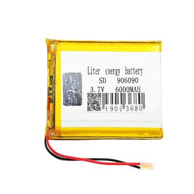 China Power tools polymer lithium-ion battery 3.7V 906090 recharge 6000mah battery for Digital NC products CE liter energy battery 500 times; GUA for sale